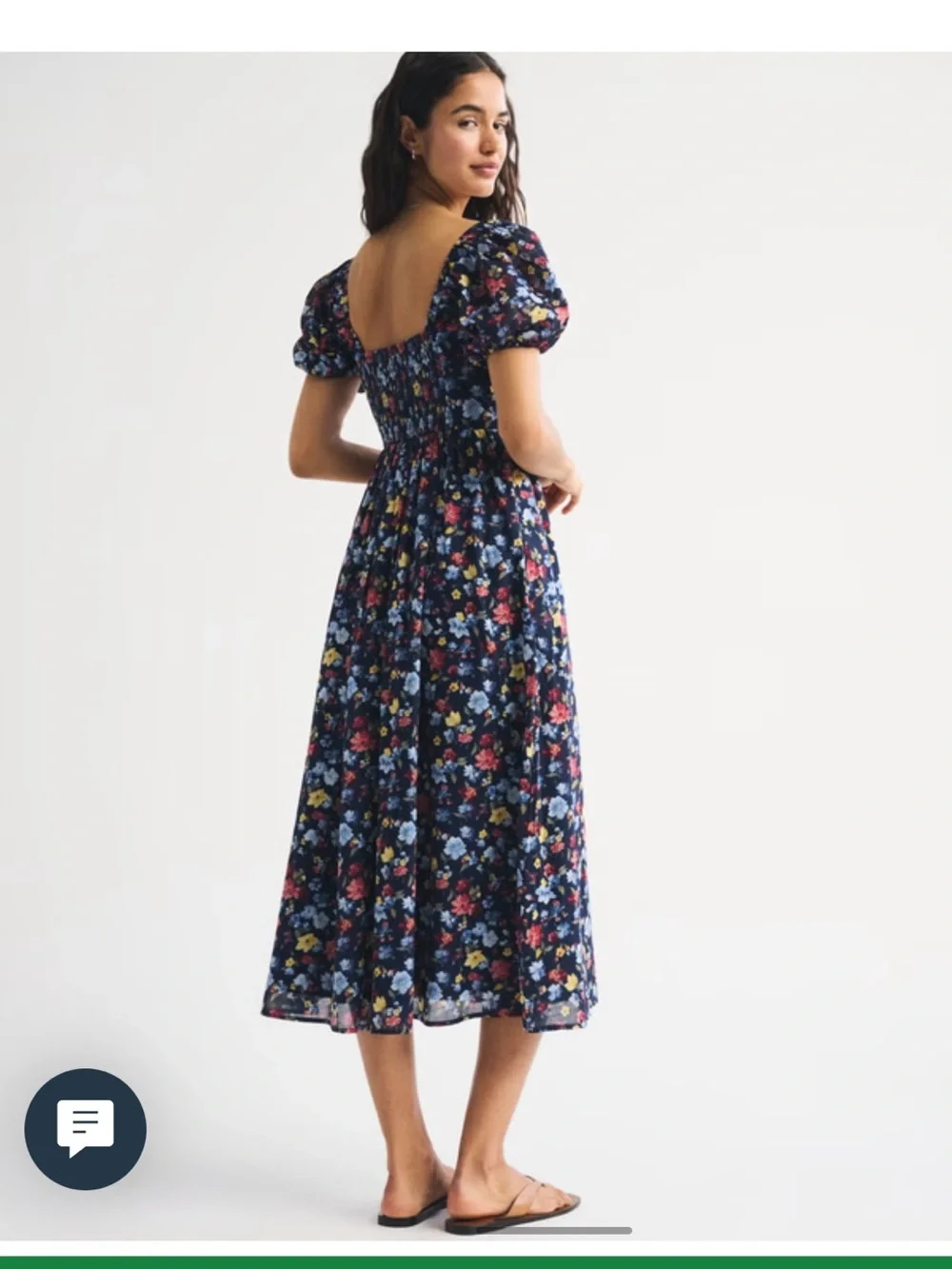 Abercrombie Emerson Puff Sleeve Midi Dress